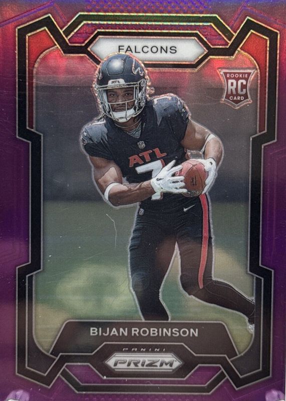 Bijan Robinson 2023 Prizm #305 Purple /125 Rookie PSA 8