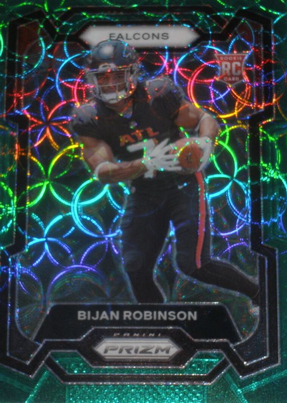 Bijan Robinson 2023 Prizm #305 Green Scope /75 Rookie SGC 9