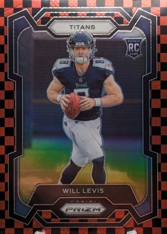 Will Levis 2023 Prizm #397 Black & Red Checker /(SSP) Rookie RAW