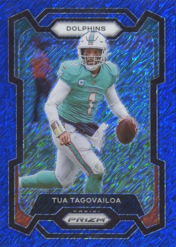 Tua Tagovailoa 2023 Prizm #190 Blue Shimmer /25 BGS 9