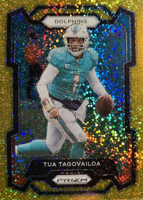 Tua Tagovailoa 2023 Prizm #190 Gold Sparkle /24 PSA 10