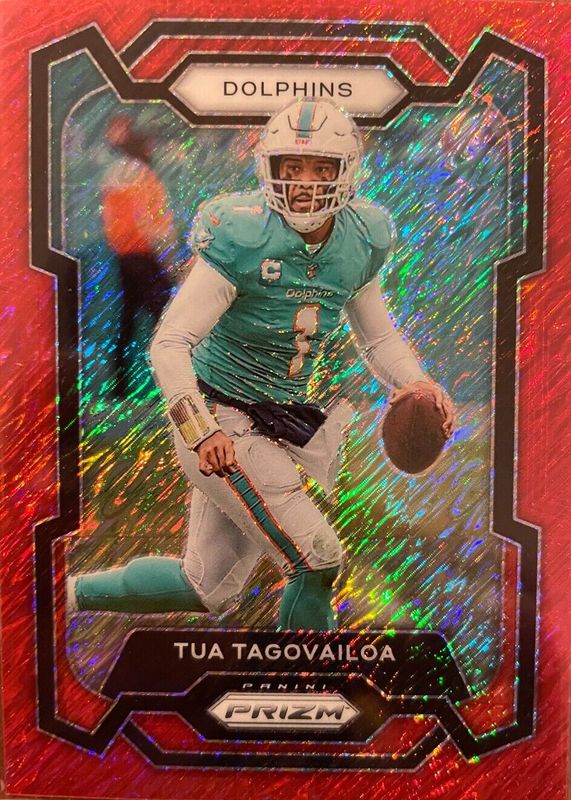 Tua Tagovailoa 2023 Prizm #190 Red Shimmer /35 PSA 10