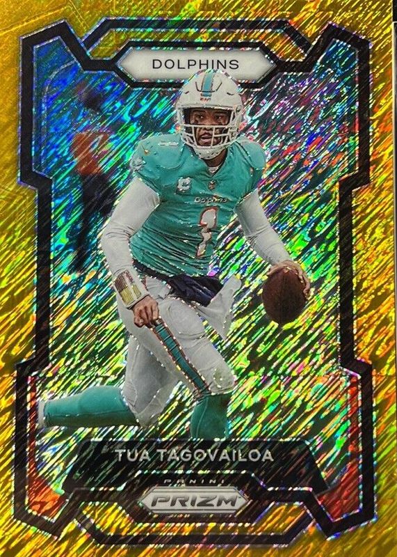 Tua Tagovailoa 2023 Prizm #190 Gold Shimmer /10 PSA 10