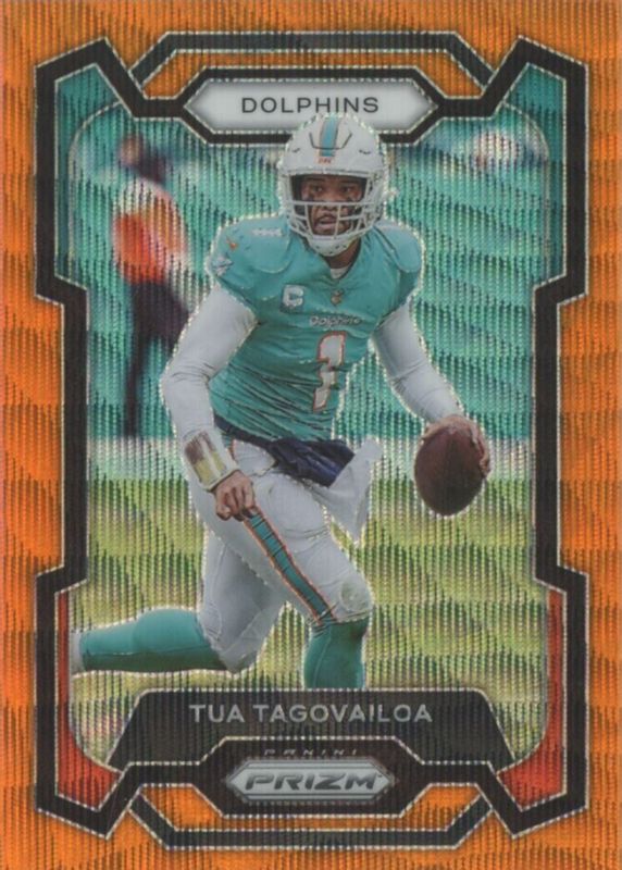 Tua Tagovailoa 2023 Prizm #190 Orange Wave /60 PSA 10