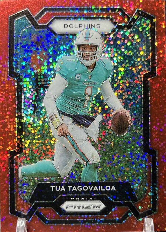 Tua Tagovailoa 2023 Prizm #190 Red Sparkle /(SSP) PSA 10