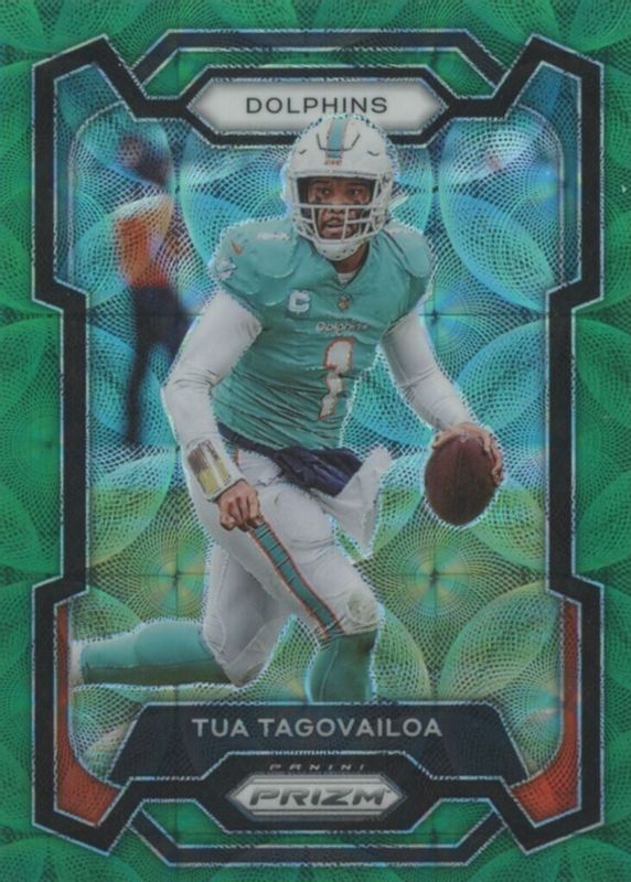 Tua Tagovailoa 2023 Prizm #190 Green Scope /75 PSA 10