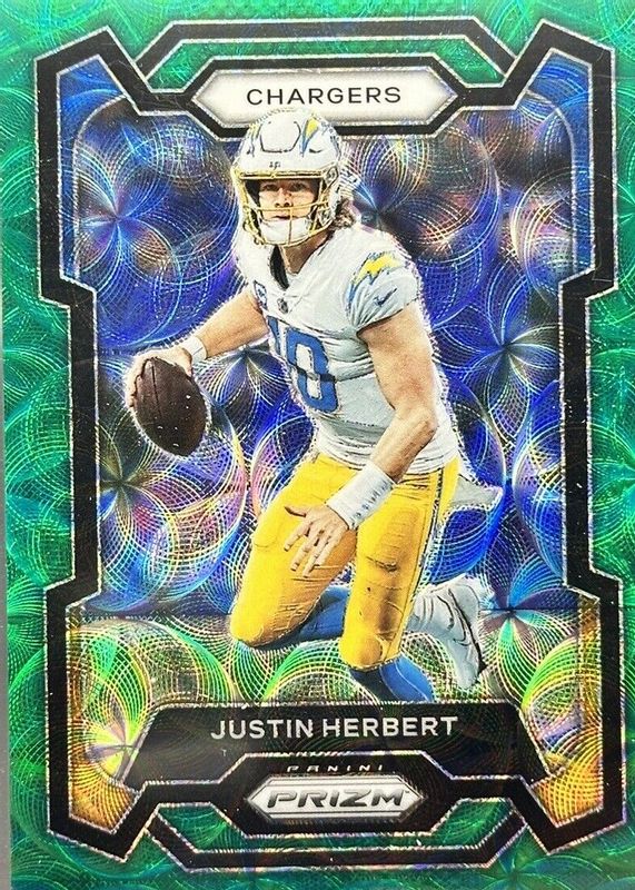 Justin Herbert 2023 Prizm #158 Green Scope /75 PSA 10