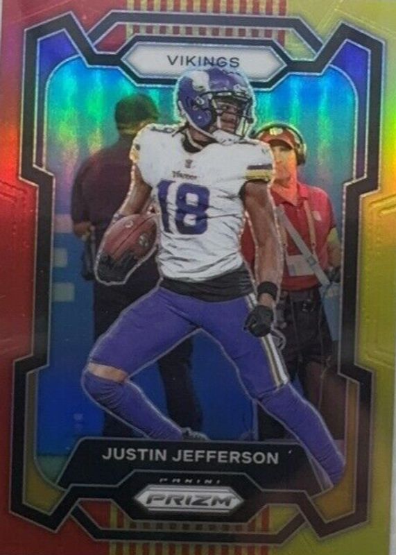 Justin Jefferson 2023 Prizm #195 Red & Yellow /44 BGS 9.5