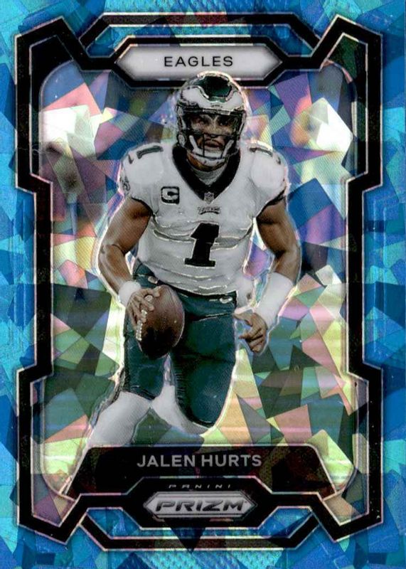 Jalen Hurts 2023 Prizm #244 Blue Ice /99 PSA 9