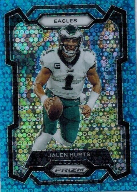 Jalen Hurts 2023 Prizm #244 No Huddle Blue /95 PSA 9