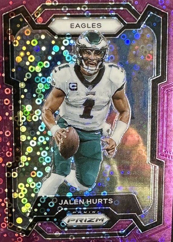 Jalen Hurts 2023 Prizm #244 No Huddle Purple /35 PSA 9