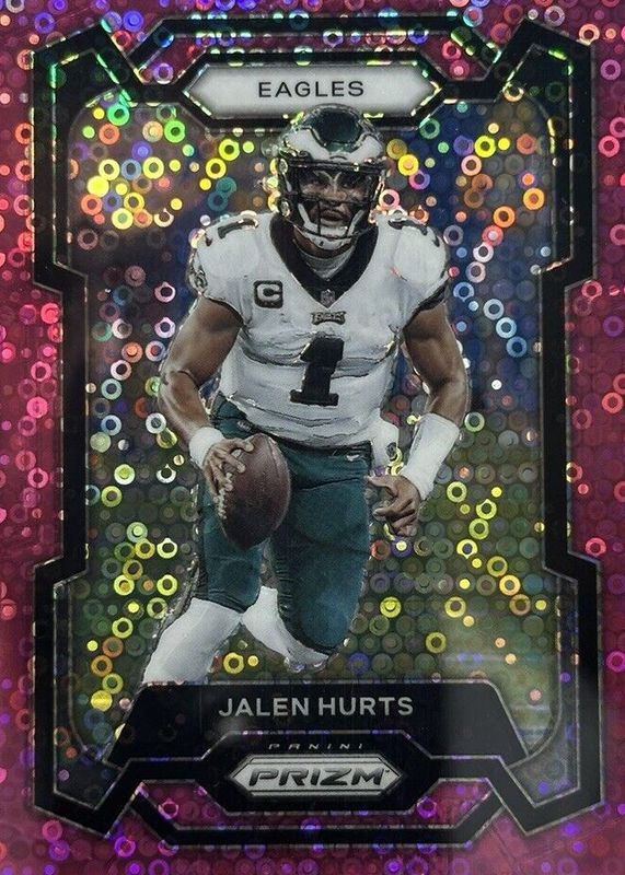 Jalen Hurts 2023 Prizm #244 No Huddle Pink /15 PSA 10