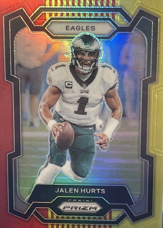 Jalen Hurts 2023 Prizm #244 Red & Yellow /44 BGS 9.5