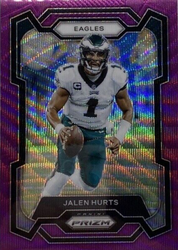 Jalen Hurts 2023 Prizm #244 Purple Wave /99 RAW