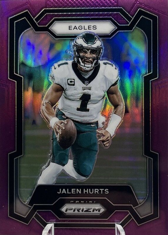 Jalen Hurts 2023 Prizm #244 Purple /125 PSA 10