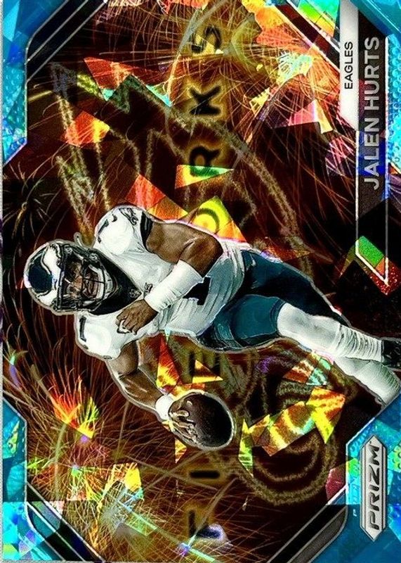 Jalen Hurts 2023 Prizm #F-1 Fireworks - Blue Ice /99 RAW