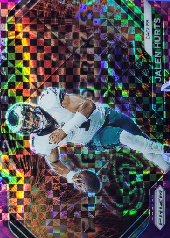 Jalen Hurts 2023 Prizm #F-1 Fireworks - Purple Power /49 PSA 10