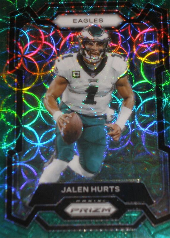 Jalen Hurts 2023 Prizm #244 Green Scope /75 SGC 9.5