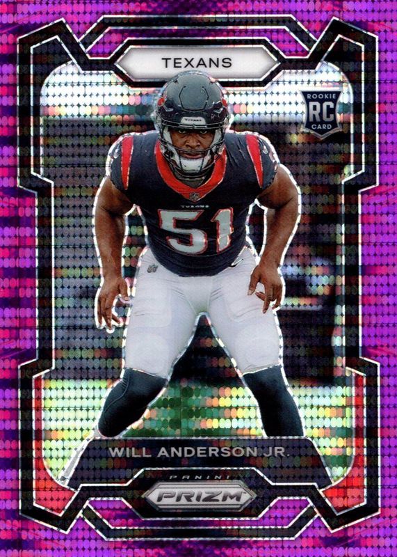 Will Anderson Jr. 2023 Prizm #342 Purple Pulsar Rookie PSA 10