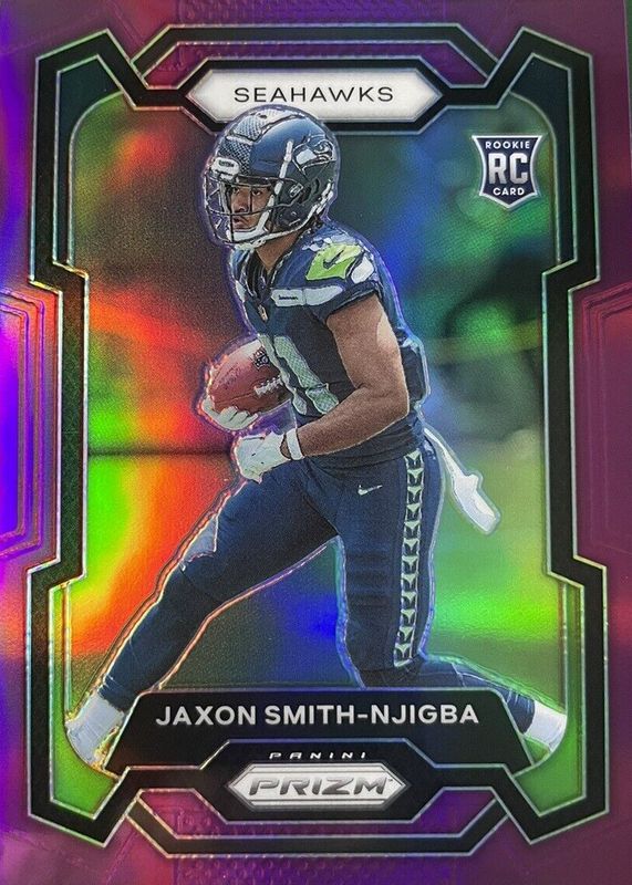 Jaxon Smith-Njigba 2023 Prizm #390 Purple /125 Rookie PSA 10