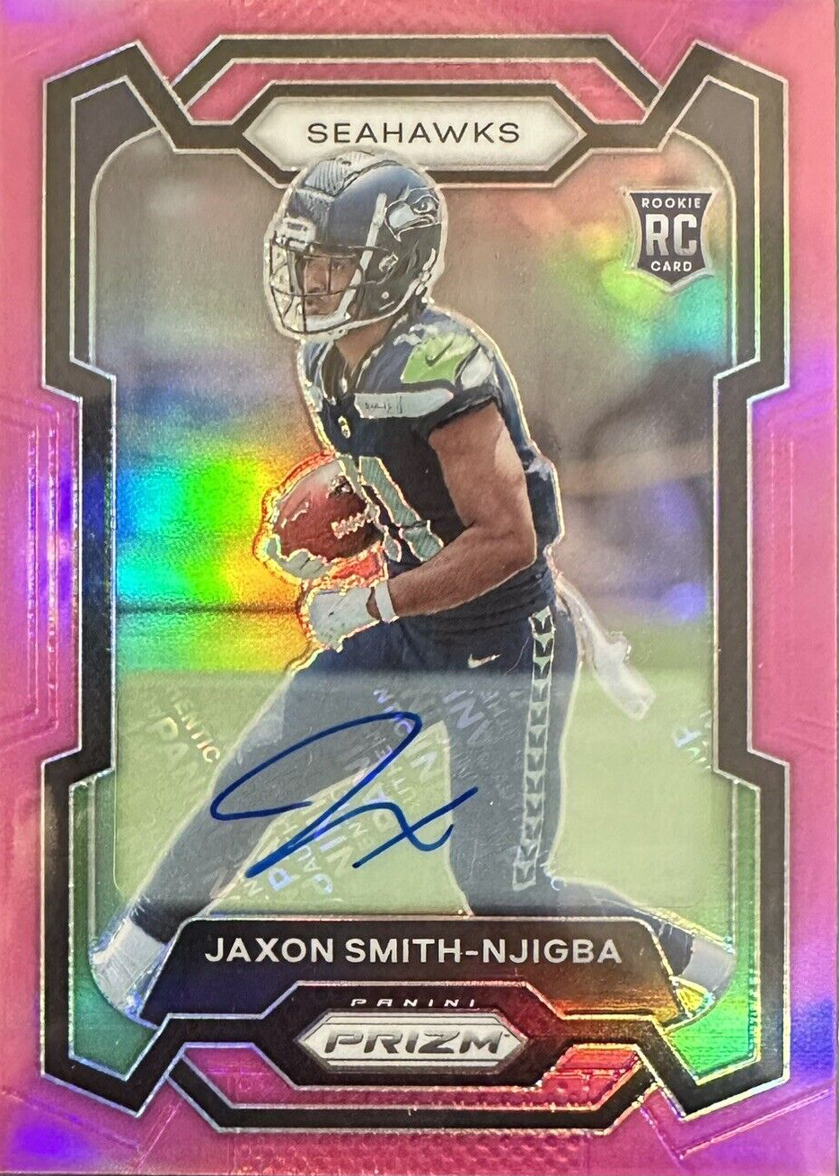 Jaxon Smith-Njigba 2023 Prizm #390 Rookie Autographs - Pink Price