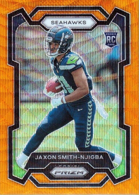 Jaxon Smith-Njigba 2023 Prizm #390 Orange Wave /60 Rookie PSA 10