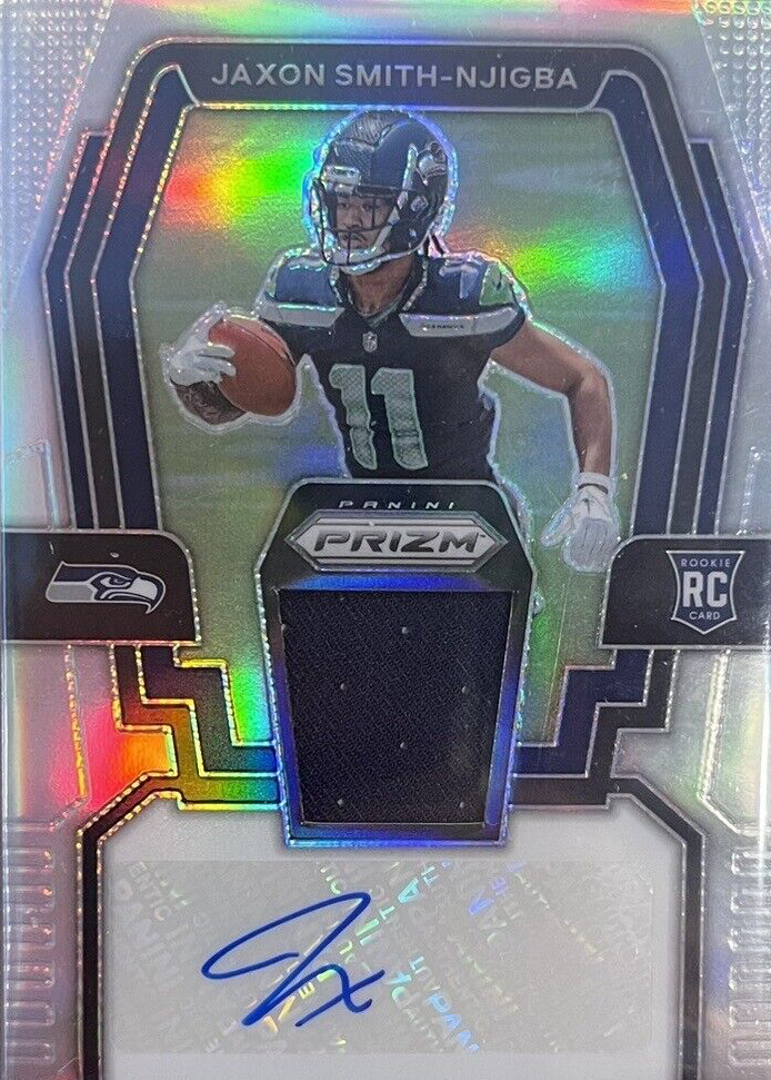 Jaxon Smith-Njigba 2023 Prizm #RPA-JSN Rookie Patch Auto - Silver 