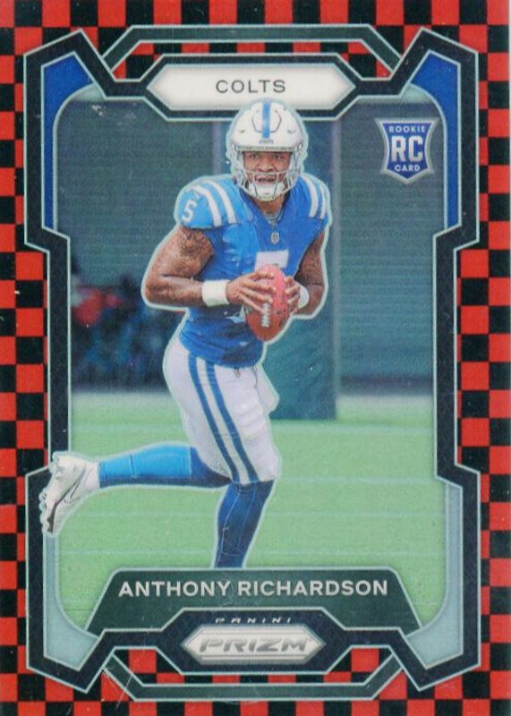 Anthony Richardson 2023 Prizm #343 Black & Red Checker /(SSP) Rookie RAW