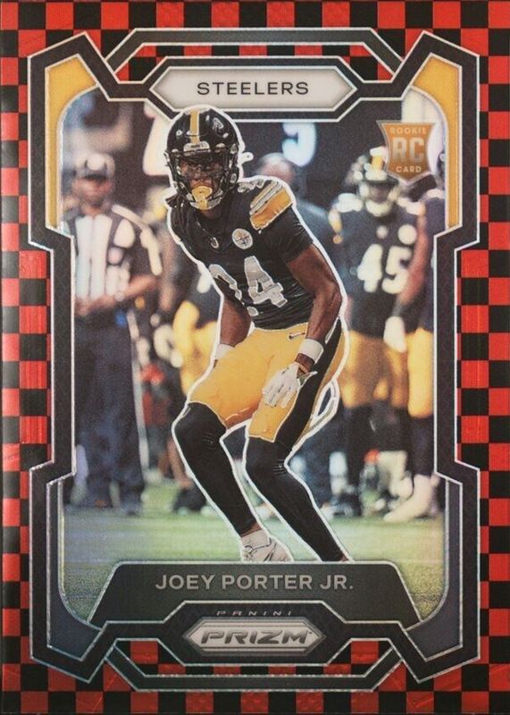 Joey Porter Jr. 2023 Prizm #386 Black & Red Checker /(SSP) Rookie PSA 9