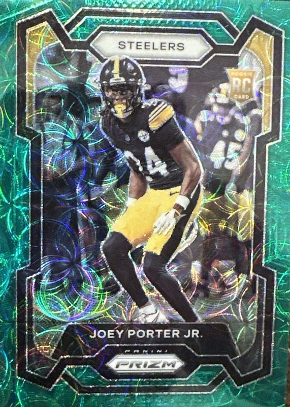 Joey Porter Jr. 2023 Prizm #386 Green Scope /75 Rookie BGS 9