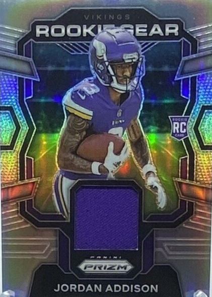 Jordan Addison 2023 Prizm #RG-JA Rookie Gear Price Guide