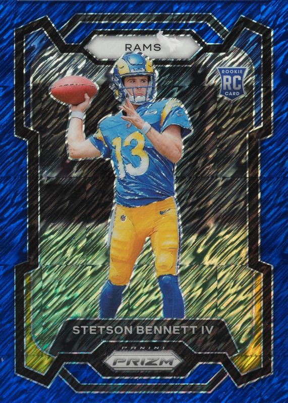 Stetson Bennett IV 2023 Prizm #358 Blue Shimmer /25 Rookie BGS 9