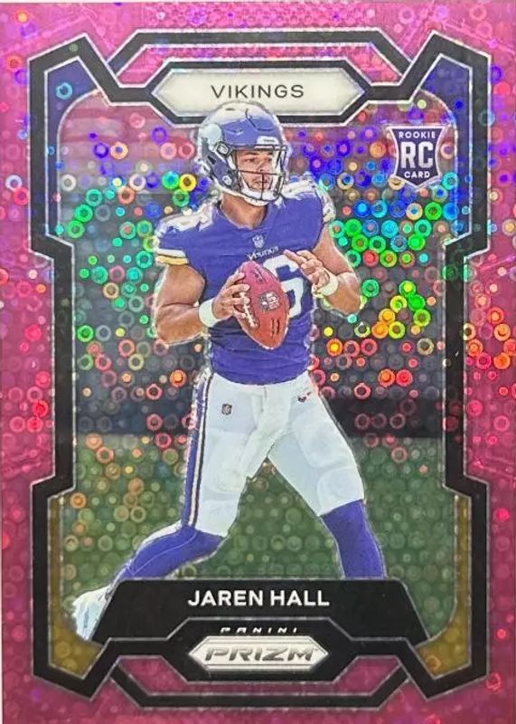 Jaren Hall 2023 Prizm #367 No Huddle Pink /15 Rookie PSA 9