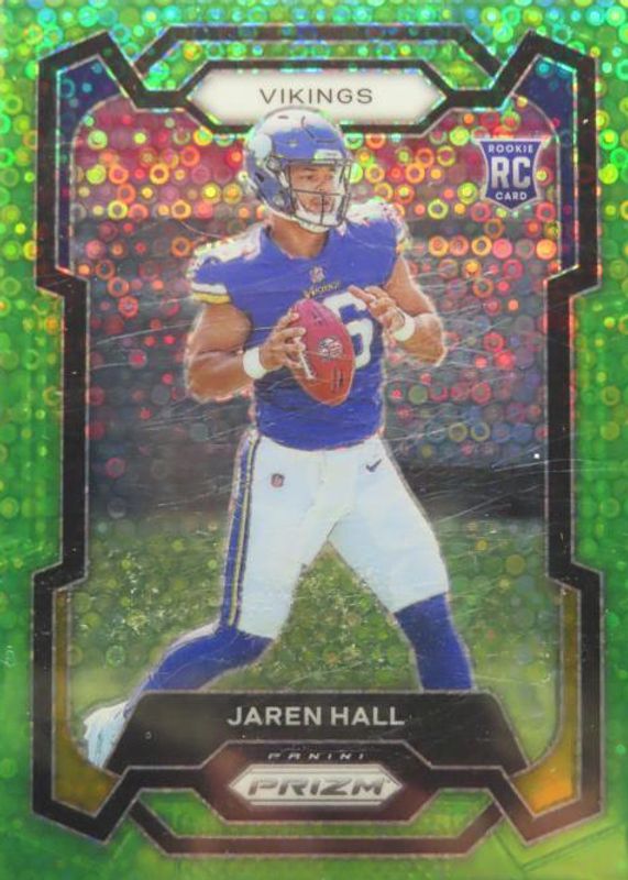 Jaren Hall 2023 Prizm #367 No Huddle Neon Green /5 Rookie RAW