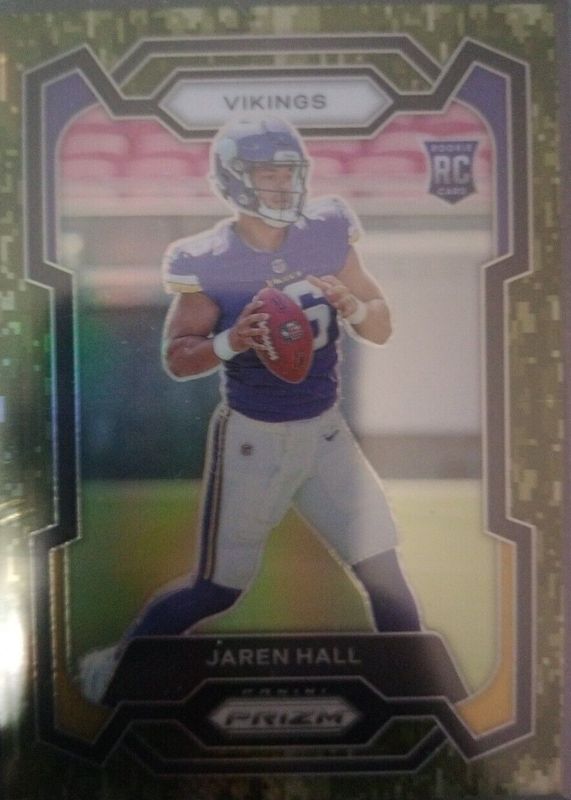 Jaren Hall 2023 Prizm #367 Forest Camo /15 Rookie PSA 10