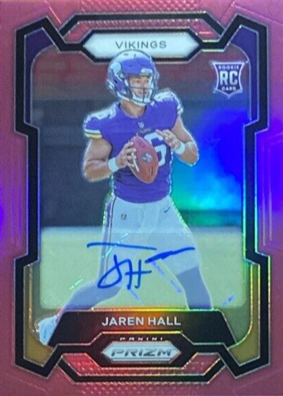 Jaren Hall 2023 Prizm #367 Rookie Autographs - Pink Rookie SGC 10