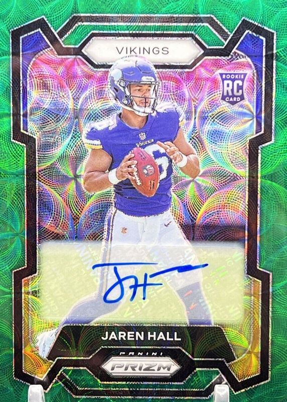 Jaren Hall 2023 Prizm #367 Rookie Autographs - Green Scope /75 RAW