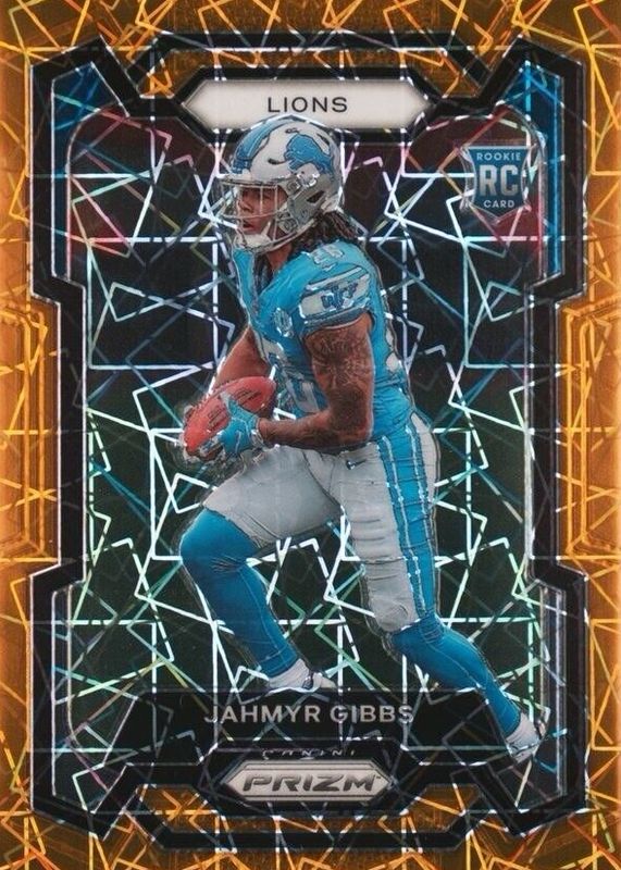 Jahmyr Gibbs 2023 Panini Prizm Orange Disco Prizm Rookie Card - Detroit  Lions