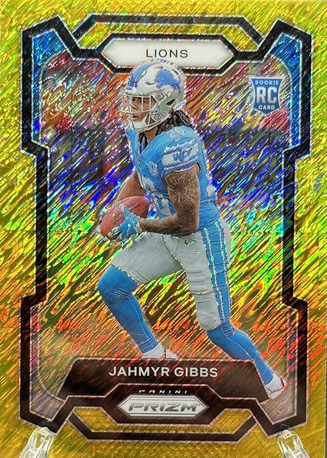 ジム・ゴールドバーグJim GOLDBERG Fingerprint レア 新品 Jahmyr Gibbs 2023 Prizm #331 Gold Shimmer /10 Price Guide - Sports