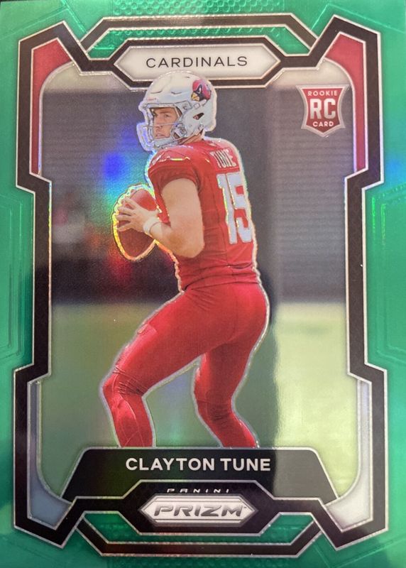 Clayton Tune 2023 Prizm #302 Green Rookie RAW