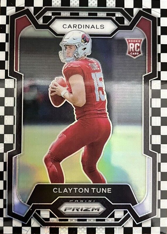 Clayton Tune 2023 Prizm #302 Black & White Checker /(SSP) Rookie PSA 10