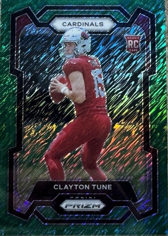 Clayton Tune 2023 Prizm #302 Green Shimmer /5 Rookie RAW
