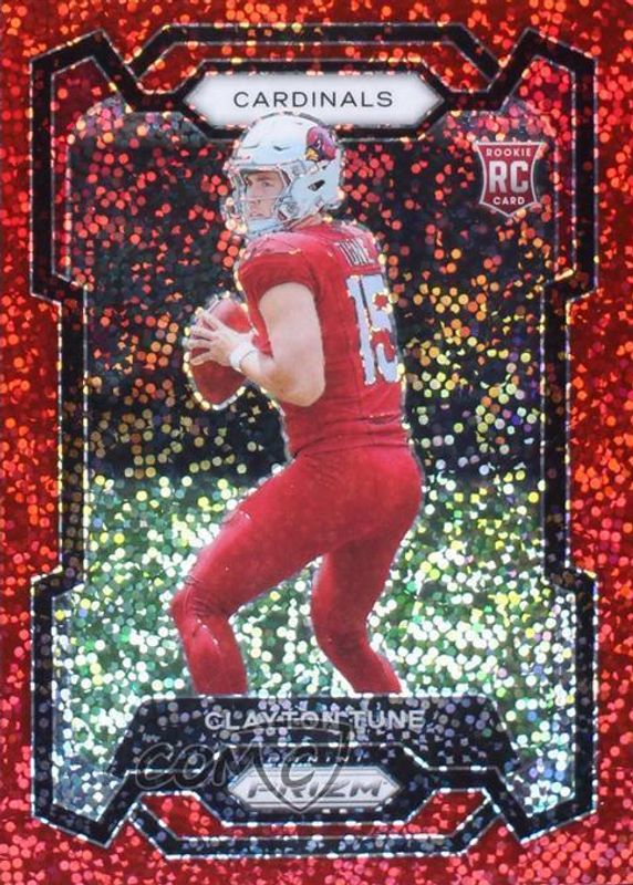 Clayton Tune 2023 Prizm #302 Red Sparkle /(SSP) Rookie PSA 9