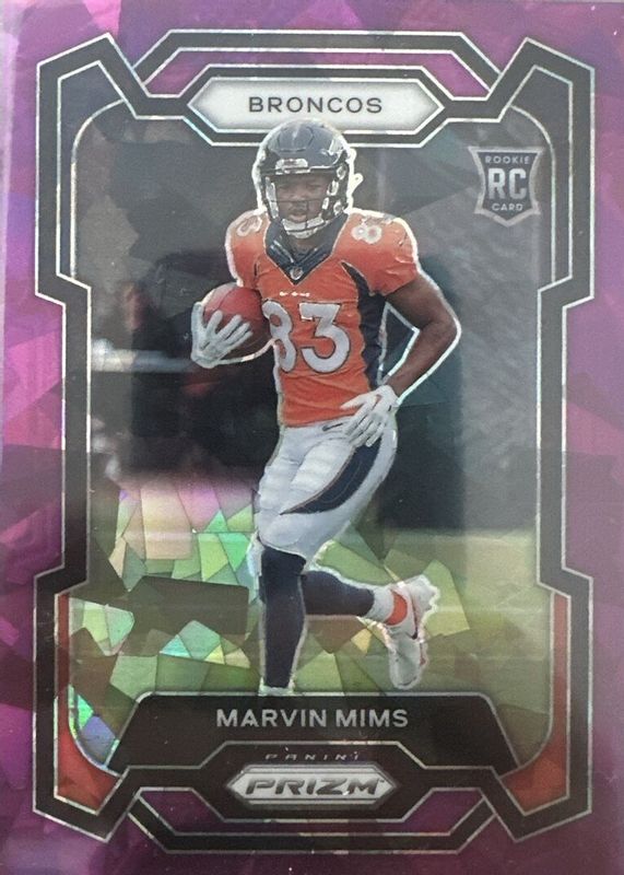 Marvin Mims 2023 Prizm #327 Purple Ice /225 Rookie PSA 10