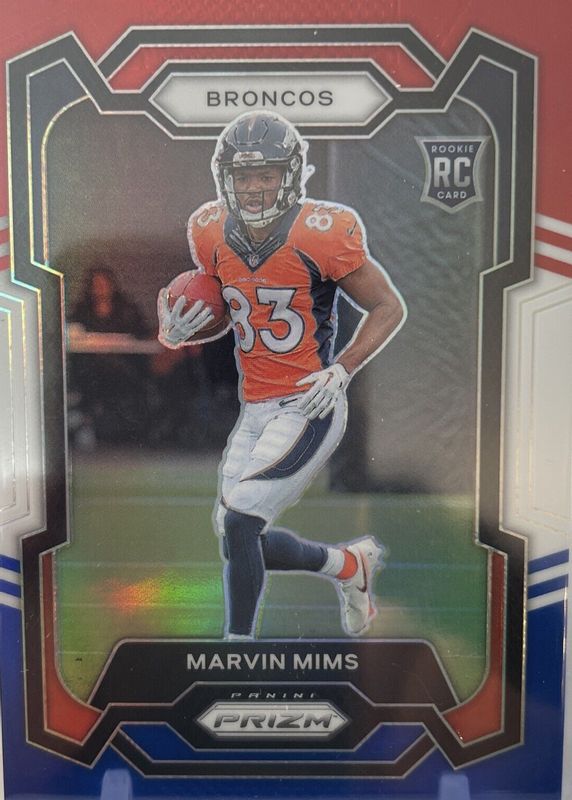 Marvin Mims 2023 Prizm #327 Red White Blue Rookie PSA 10