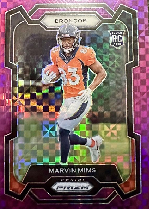 Marvin Mims 2023 Prizm #327 Purple Power /49 Rookie PSA 10