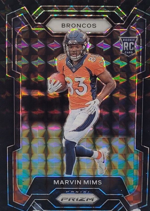 Marvin Mims Jr. 2023 Prizm #327 Black Finite /1 Rookie RAW