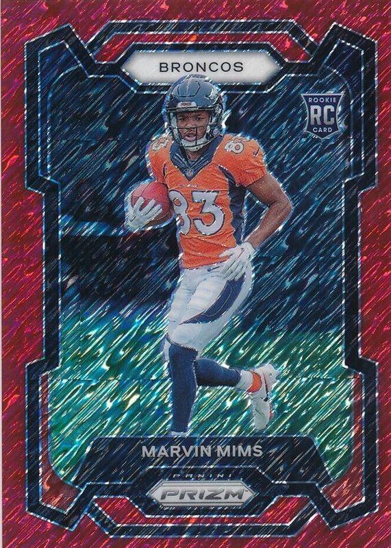 Marvin Mims 2023 Prizm #327 Red Shimmer /35 Rookie PSA 10