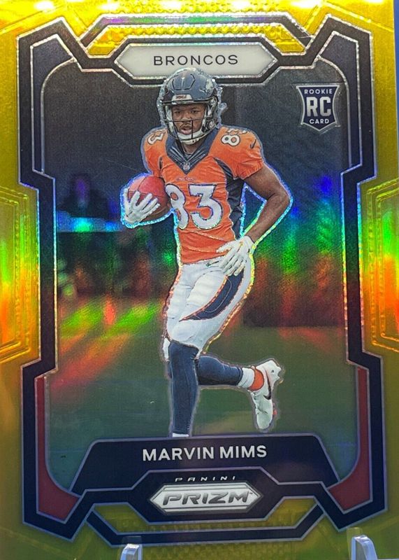 Marvin Mims 2023 Prizm #327 Gold /10 Rookie PSA 10