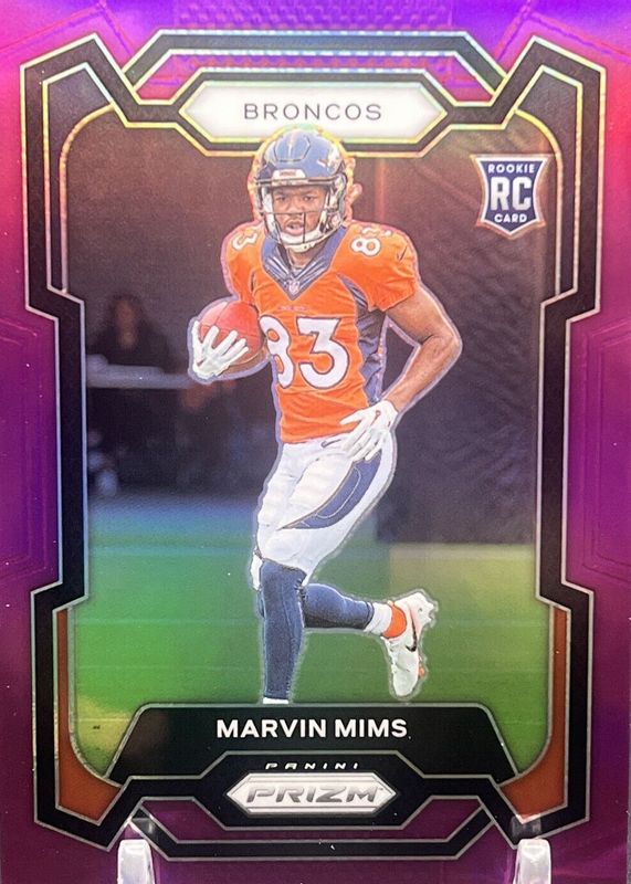 Marvin Mims 2023 Prizm #327 Purple /125 Rookie PSA 10